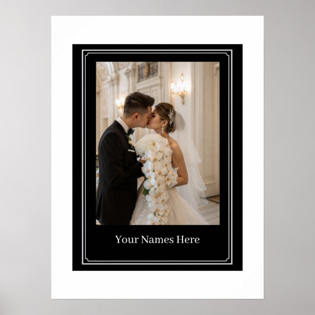 Benutzerdefinierter Hochzeit-Portrait-Poster Poster (Vorne)