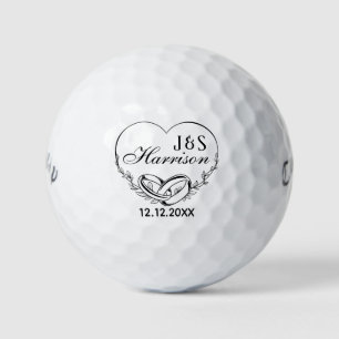 Benutzerdefinierter Hochzeitspaar-Name Datum Hochz Golfball