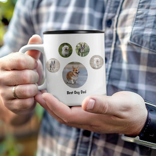 Benutzerdefinierter Hund-Foto-Pfotenabdruck Zweifarbige Tasse