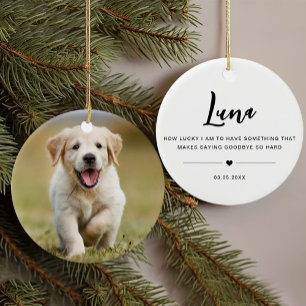 Benutzerdefinierter Hund-Gedenkspruch zum Gedenken Keramik Ornament
