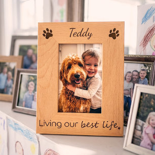 Benutzerdefinierter Hunde Name Lebt Bestes Leben H Geätzte Rahmen
