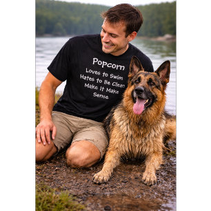 Benutzerdefinierter Hunde Name Schwimmt gern Hält T-Shirt