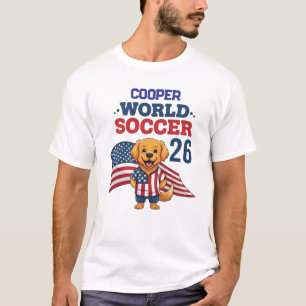 Benutzerdefinierter Hunde Name USA Fußball Fan 202 T-Shirt