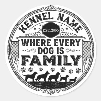 Benutzerdefinierter Hundezucht Namensaufkleber | V Runder Aufkleber