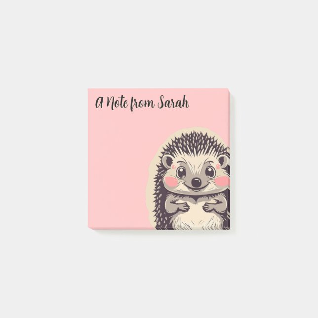 Benutzerdefinierter Igel-Hedgie Post-it Klebezettel (Vorderseite)