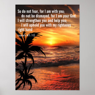 Benutzerdefinierter Inspirierender Bibelvers Ozean Poster
