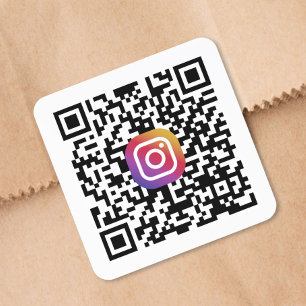 Benutzerdefinierter Instagram-QR-Code Quadratischer Aufkleber