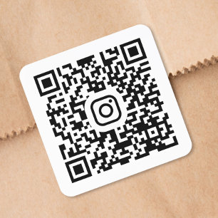 Benutzerdefinierter Instagram-QR-Code Quadratischer Aufkleber