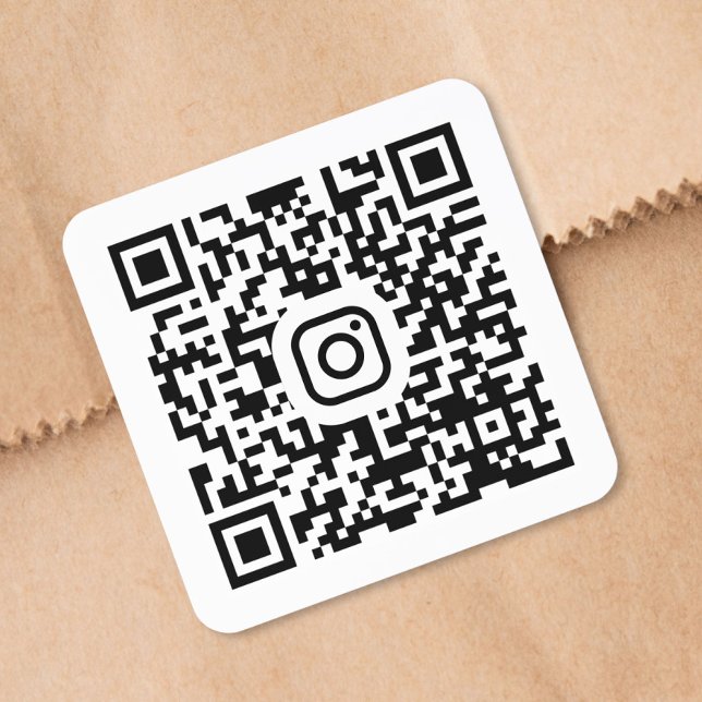 Benutzerdefinierter Instagram-QR-Code Quadratischer Aufkleber (Custom Instagram QR Code Square Sticker)
