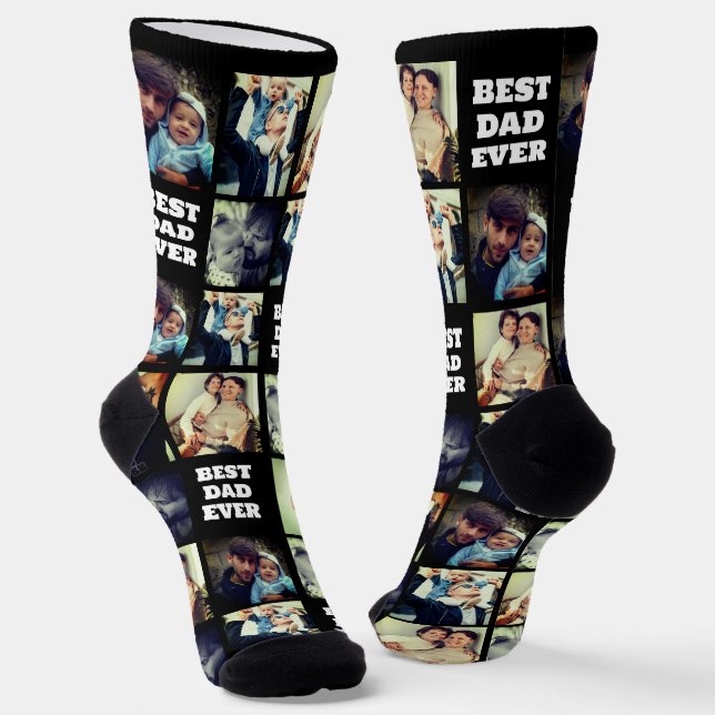 Benutzerdefinierter Instanzeigencollage-Foto Socken (Gewinkelt)