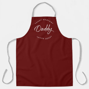 Benutzerdefinierter Jahr Chef Meister Daddy Rot Pe Schürze