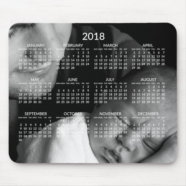 Benutzerdefinierter Jahreskalender 2018 Mousepads (Vorne)
