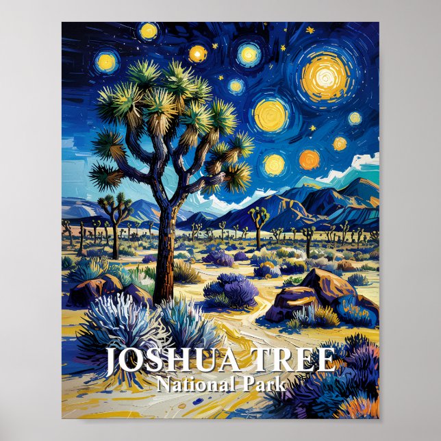 Benutzerdefinierter Joshua Tree Van Gogh Sternenna Poster (Vorne)