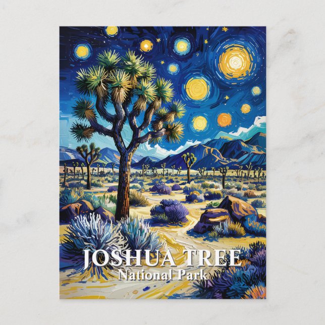 Benutzerdefinierter Joshua Tree Van Gogh Sternenna Postkarte (Vorderseite)