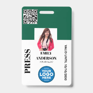 Benutzerdefinierter Journalist Medien Pass Foto ID Ausweis