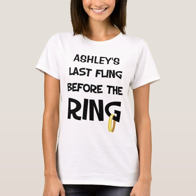 Benutzerdefinierter Junggeselinnen-Abschied T - Sh T-Shirt (Vorderseite)