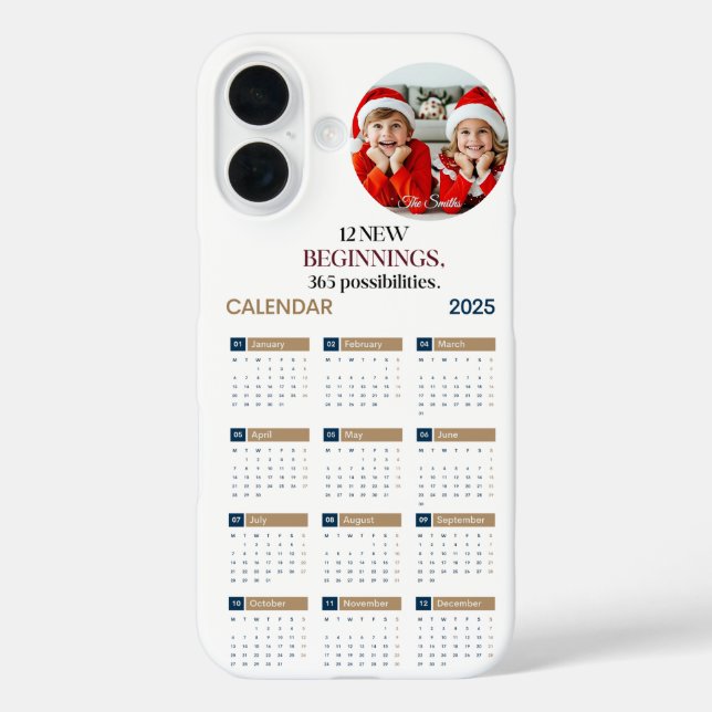 Benutzerdefinierter Kalender 2025 iPhone 16 Hülle (Rückseite)