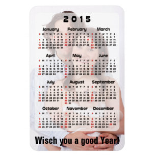 Benutzerdefinierter Kalender + Ihr eigenes Foto /  Magnet