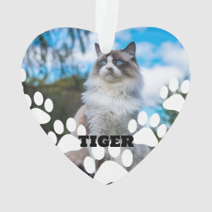 Benutzerdefinierter Katzenfoto-Herz-Acryl-Schmuck Ornament