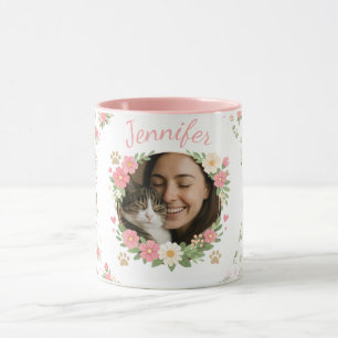 Benutzerdefinierter Katzenfoto- & Namensbecher G Tasse