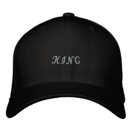 Benutzerdefinierter King-Text Basic Flexfit Wolle  Bestickte Baseballkappe