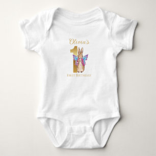 Benutzerdefinierter Klassischer Hase Erster Geburt Baby Strampler
