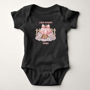Benutzerdefinierter Kleiner Kürbis Pinkoween Baby  Strampler
