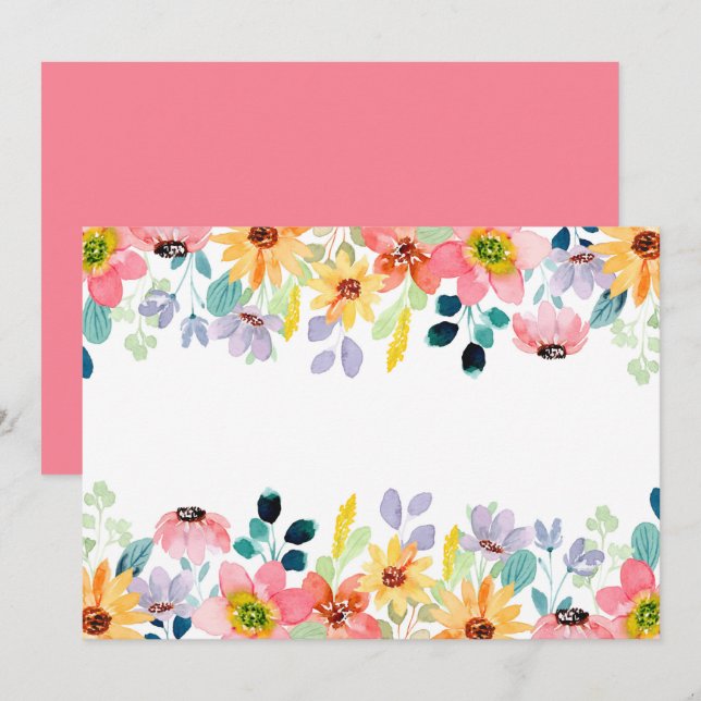 Benutzerdefinierter leerer Blumen Garten Save The Date (Vorne/Hinten)