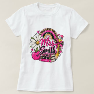 Benutzerdefinierter Lehrer-Name-Outfit Leopard Reg T-Shirt