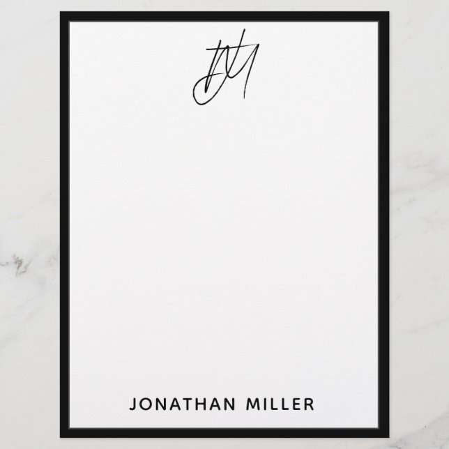 Benutzerdefinierter Letterhead mit Monogramm für z Briefbogen (Vorderseite)