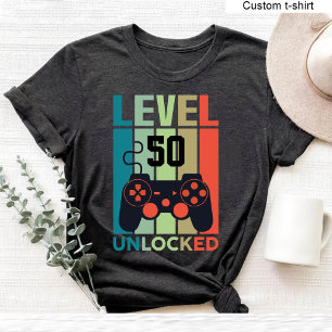 Benutzerdefinierter Level 50 Entsperrter Video-Gam T-Shirt