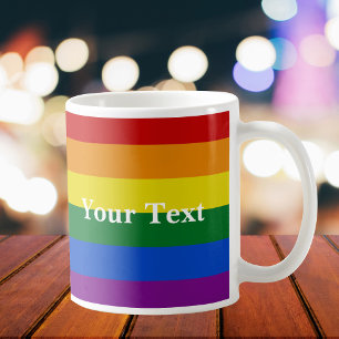 Benutzerdefinierter LGBTQ+-Regenbogenfarbendruck Kaffeetasse