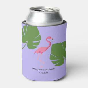 Benutzerdefinierter lila Flamingo Tropischer Braut Dosenkühler