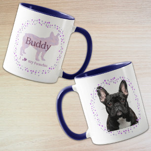 Benutzerdefinierter lila-französische Bulldogge-Ta Tasse