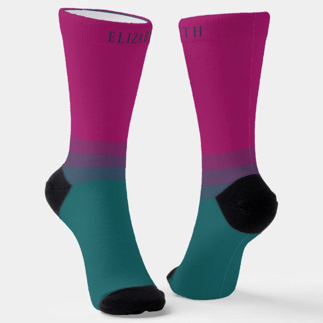 Benutzerdefinierter Lila roter Aquamariner grüner  Socken (Gewinkelt)