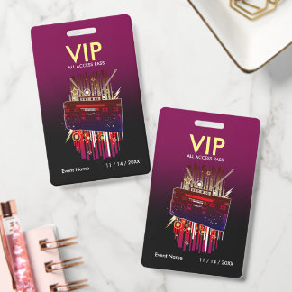 Benutzerdefinierter Lila-Schwarz-Verlauf-VIP-Pass  Ausweis