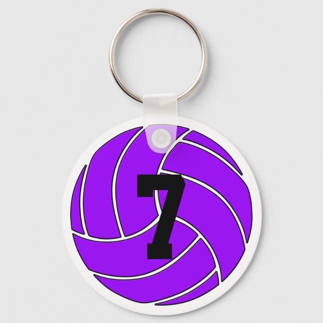 Benutzerdefinierter Lila Volleyball-Schlüsselanhän Schlüsselanhänger (Vorderseite)