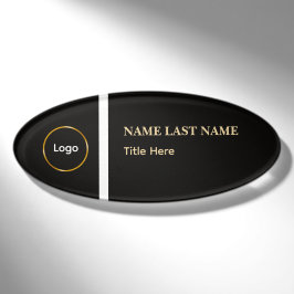 Benutzerdefinierter Logo Eleganter Staubblauer Wei Namenschild