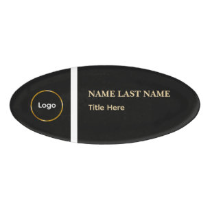 Benutzerdefinierter Logo Eleganter Staubblauer Wei Namenschild
