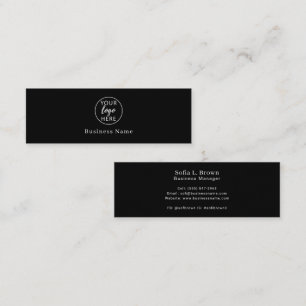 Benutzerdefinierter Logo Firmenname Schwarz Luxus Mini Visitenkarte