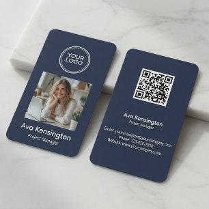 Benutzerdefinierter Logo-Foto-QR-Code Visitenkarte