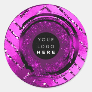 Benutzerdefinierter Logo-Glitzer Pink-Tester-Beisp Runder Aufkleber