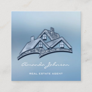 Benutzerdefinierter Logo House Real Anwesen Agent  Quadratische Visitenkarte