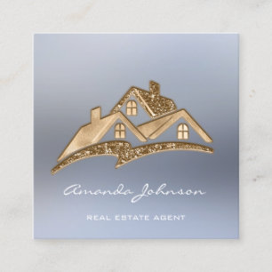 Benutzerdefinierter Logo House Real Anwesen Agent  Quadratische Visitenkarte