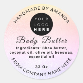 Benutzerdefinierter Logo Name BodyButter Kosmetik  Runder Aufkleber