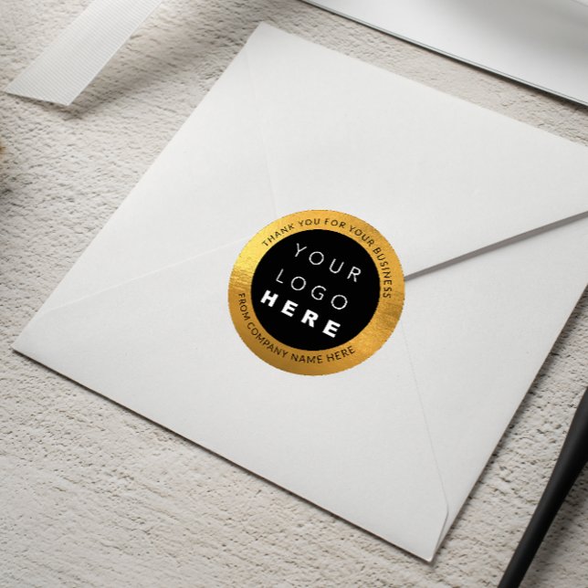 Benutzerdefinierter Logo Name Web Golden Foil Viel Runder Aufkleber (Custom Logo Name Web Golden Foil Thank You Classic Round Sticker)