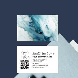 Benutzerdefinierter Logo-QR-Code Foto Elegantes Ge Visitenkarte