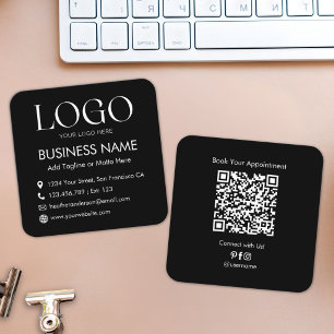 Benutzerdefinierter Logo-QR-Code Modern Minimalist Quadratische Visitenkarte