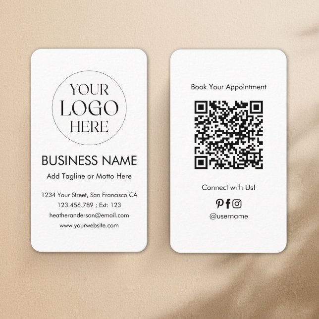 Benutzerdefinierter Logo-QR-Code Modern Minimalist Visitenkarte (Von Creator hochgeladen)