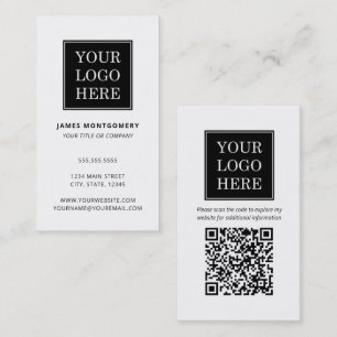 Benutzerdefinierter Logo-QR-Code Professional Visitenkarte